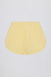 Button-Detail Mid-Rise Shorts in Lemon