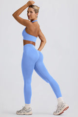Define Luxe High-Waist Leggings in Light Blue