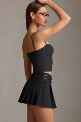 Cut-Top Camisole Top in Black