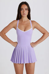 Soft Active Crossback Pleated Tennis Dress in Lilac
