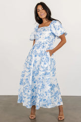 Graceland Maxi Dress | White + Blue Floral