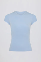 Cut-Out Longline T-Shirt in Sky