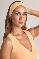 Modal Ribbed Headband in Peach