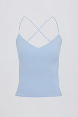 Cross-Back Tank Top in Sky