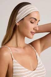 Modal Ribbed Headband in Pink & Yellow Stripe