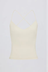 Cross-Back Tank Top in Cream