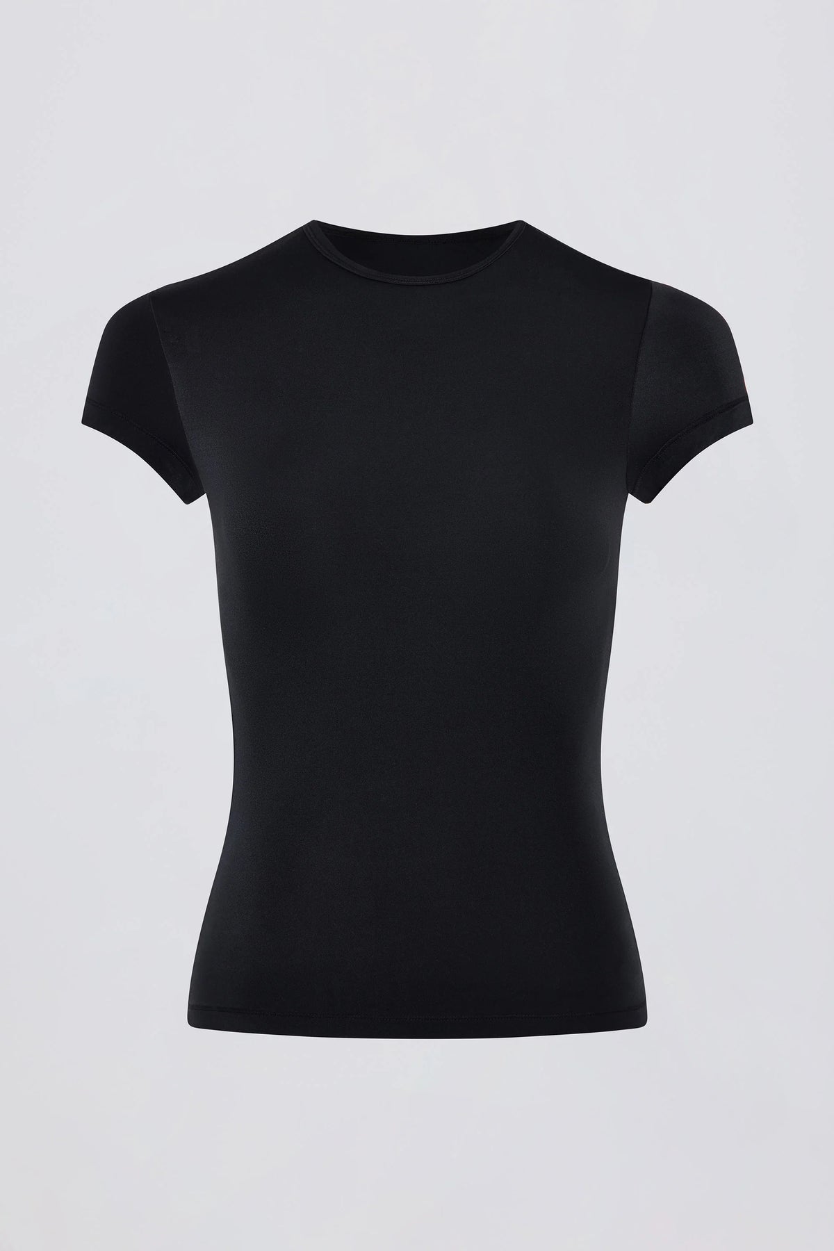Cut-Out Longline T-Shirt in Black