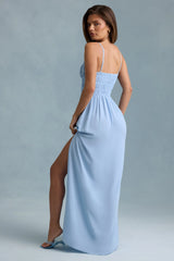 Shirred Camisole Maxi Dress in Sky Blue