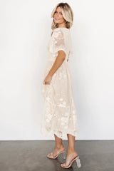Clarisa Lace Midi Dress | Vintage Cream