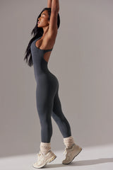 Full Length Cut-Out Jumpsuit in Grey