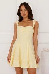 Ultimate Sundress Linen Blend Mini Dress Yellow