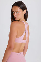 Four-Way Stretch Crossback V-Neck Sports Bra in Mauve