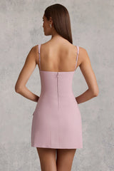 Cut-Out Structured A-Line Mini Dress in Mauve
