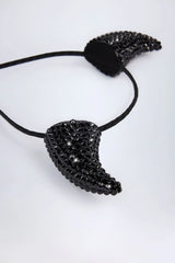 Devil Horns Headband in Black
