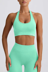 Define Luxe Halterneck Sports Bra in Mint