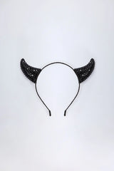 Devil Horns Headband in Black
