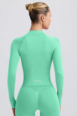 Define Luxe Zip-Up Jacket in Mint