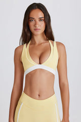 Soft Active Layered Sports Bra in Lemon