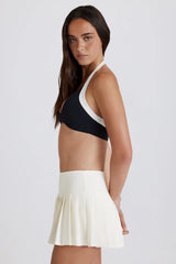 Soft Active Low-Rise Pleated Tennis Skort in Ivory