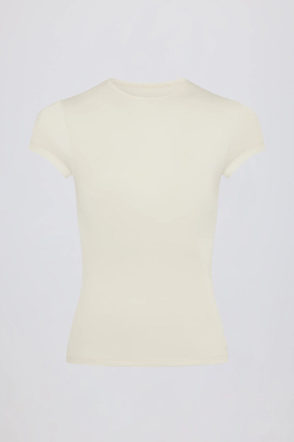 Cut-Out Longline T-Shirt in Cream
