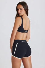 Soft Active Contrast Mini Shorts in Black