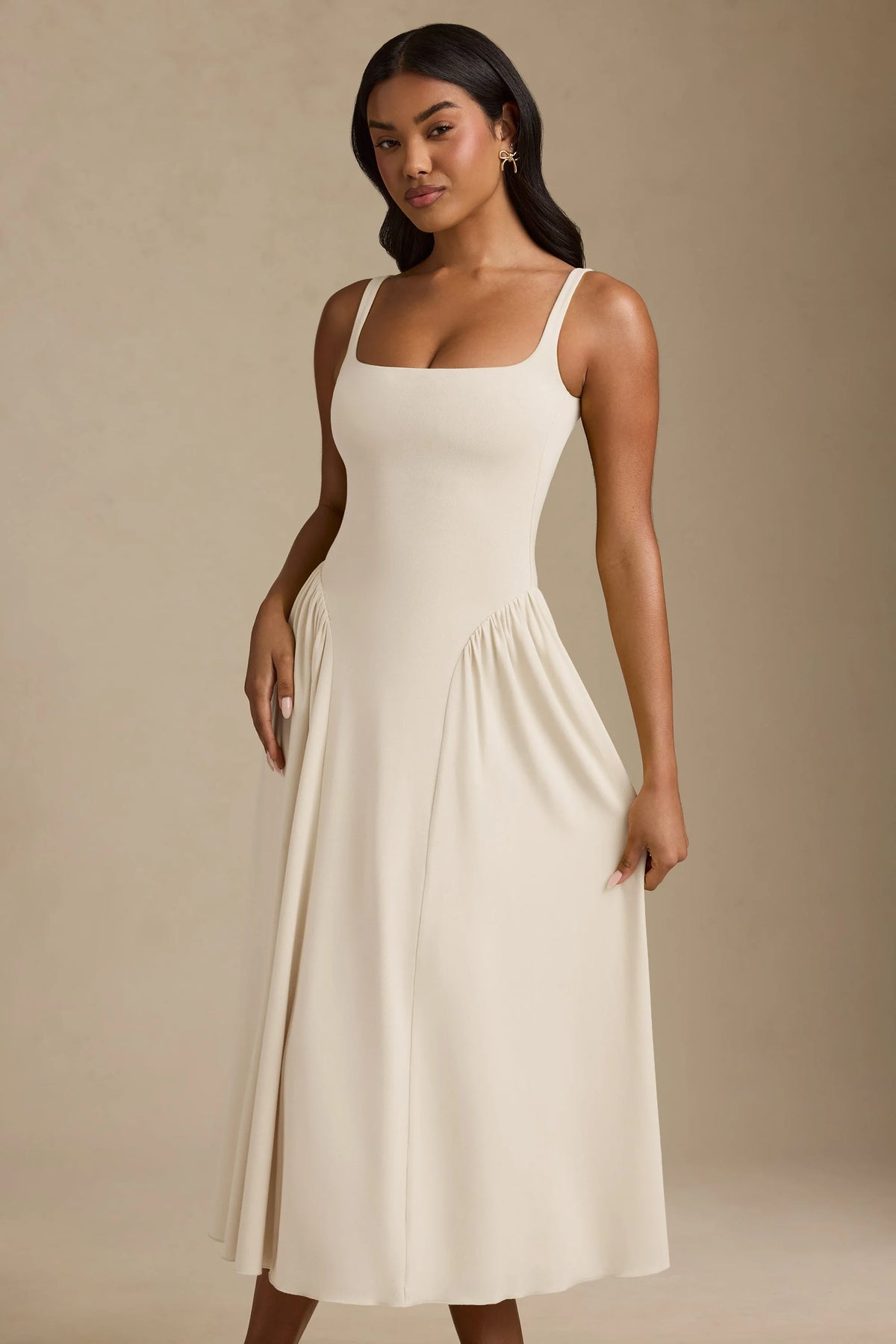 Modal A-Line Midaxi Dress in Ivory