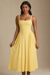 Modal A-Line Midaxi Dress in Pastel Yellow