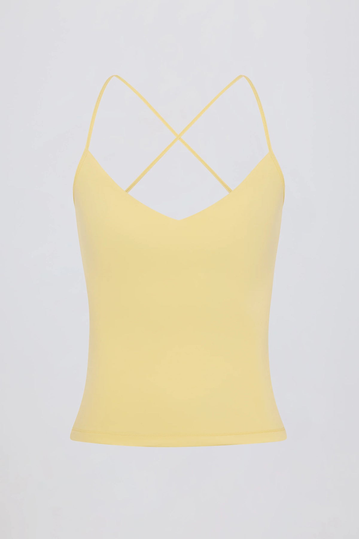 Cross-Back Tank Top in Lemon
