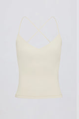 Cross-Back Tank Top in Cream