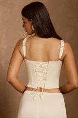 Lace-Up Corset Top in Ivory